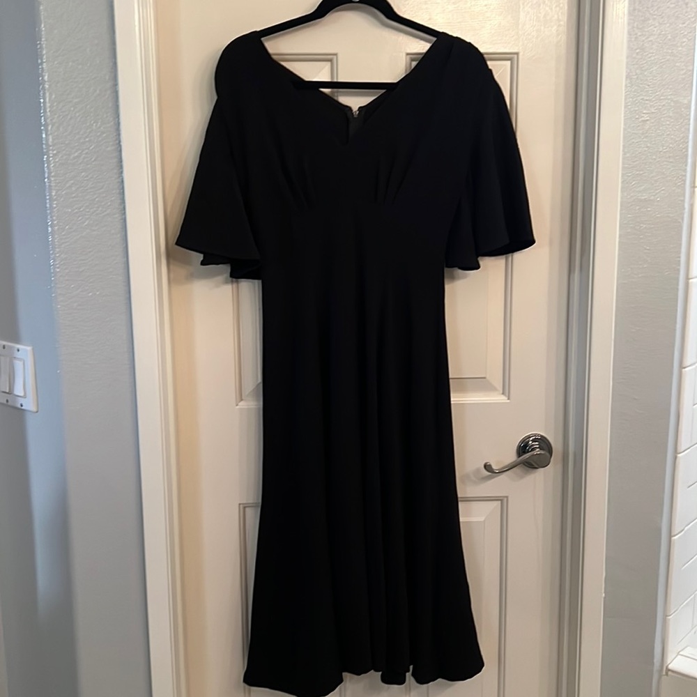 Pinup Girl Clothing Black Flutter sleeve Dress S